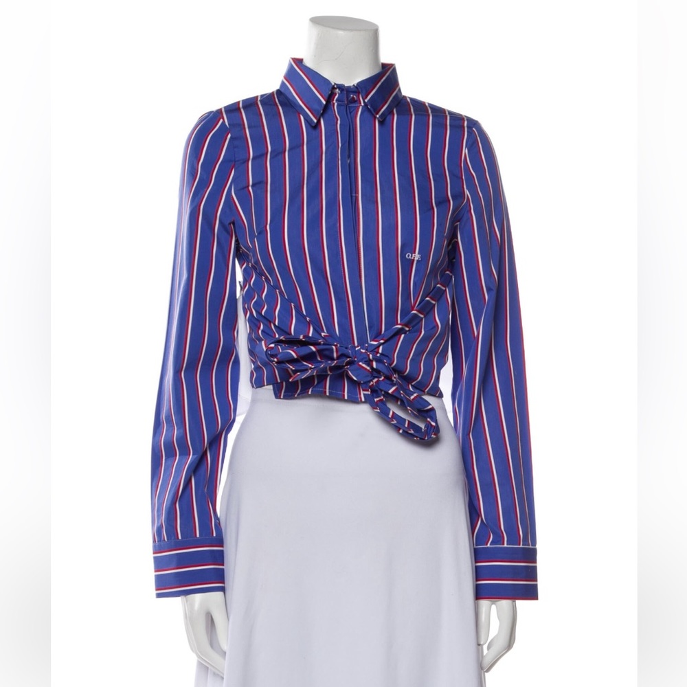 Off-White 2018 Striped Open-back Long Sleeve Shirt